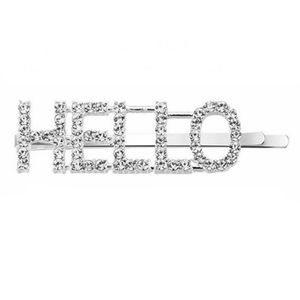 HELLO Rhinestone Bobby Pin Barrette Hair Accessory